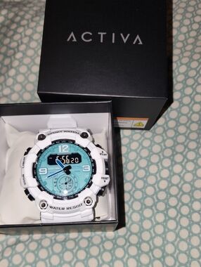 Ativa X Invicta White & Turquoise Dual Display Sport Watch